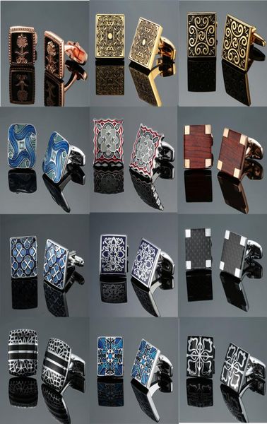 

new luxury jewelry brand of highgrade mahogany carbon fiber retro pattern cufflinks men039s shirts cufflinks 4297065, Silver