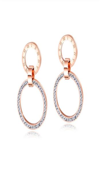 

roman numerals earrings crystal rose gold circle of life earrings in stainless steel233l7206478, Golden;silver