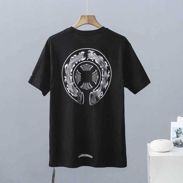 

men's luxury fashion t shirt brandch t-shirts designers men women tees horseshoe sanskrit cross print classics cotton t-shirt casual s, White;black
