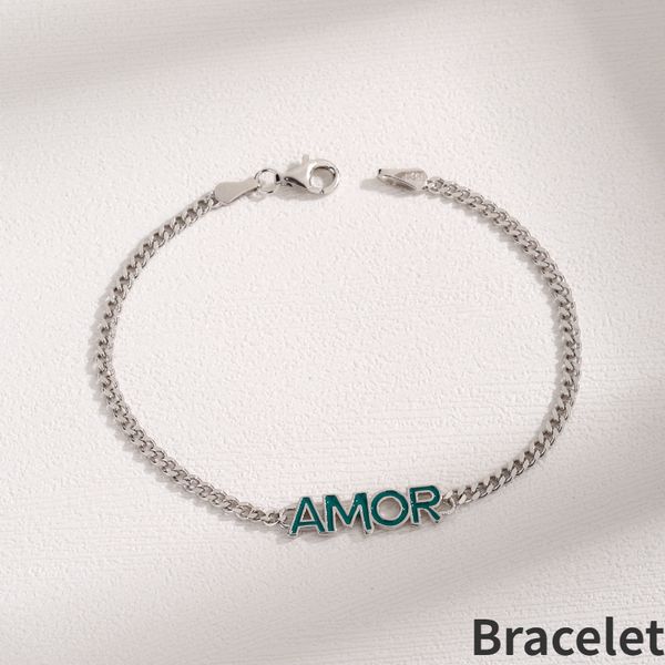 

2023 europe, america, japan, and south korea s925 sterling silver fashion trend with letter bracelet, small and advanced sense, Golden;silver