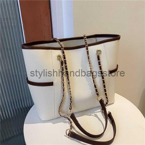 

shoulder advanced stitching contrasting color bucket 2023 new large capacity single shoulder underarm chain tote bagstylishhandbagsstorestyl