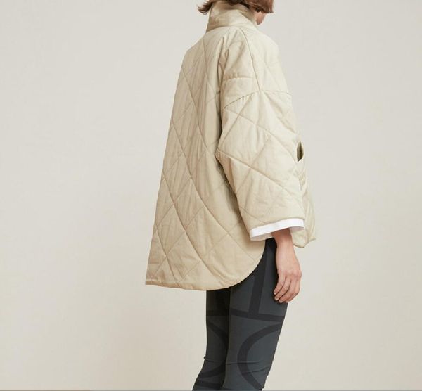 

toteme women's winter loose-fit rhombus coat, Black