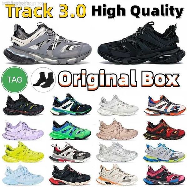 

casual shoes sneakers leather trainer platform trainers shoes luxury designer triple white black tess.s. gomma nylon printed men women track