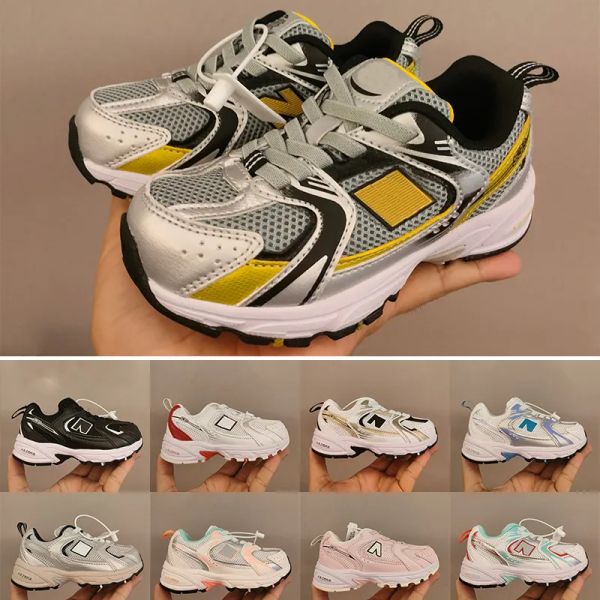 

530 running shoes for kids youth platform sneakers white nightwatch green metallic silver designer children mb530 bb530 athletic trainers in, Black