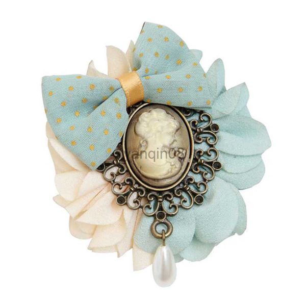 

pins brooches i-remiel vintage beauty head bowknot handmade bow tie brooch pin buckle female antique brooches for women corsage accessories, Gray