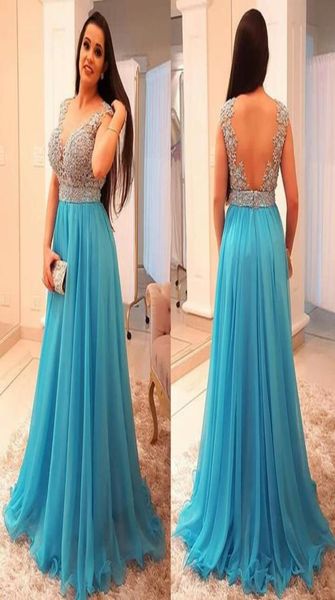 

stunning beaded chiffon plus size prom dresses deep v neck backless evening gown floor length pleated long formal guest dress4416935, Black