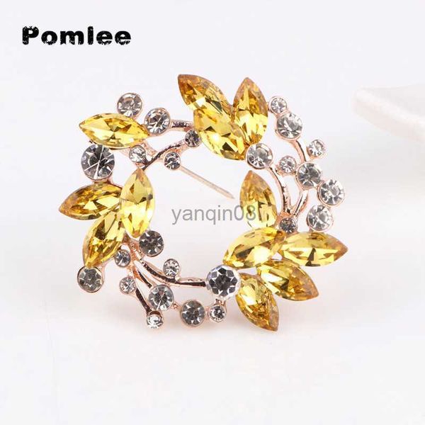 

pins brooches pomlee colorful rhinestone wreath flower brooch pin classic popular women scarf jewelry pins gorgeous bouquet wholesale hkd230, Gray