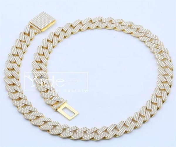 

custom hip hop bling zircon cuban necklace 12mm cuban link necklace247l4886867, Silver