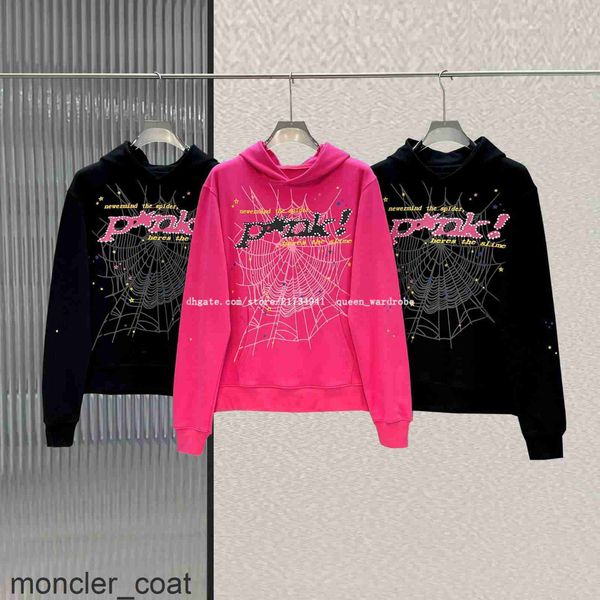 

pink mens sp5der 555 spider hoodie designer hoodies men hoodie puff print hoody young thug sweatshirts pullover nevermind the spider heres t, Black
