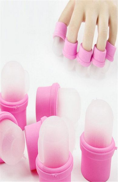 

10pcslot wearable nail soak polish remover diy acrylic uv gel cap wrap pink silicone nail art tool set10pcslot6412393