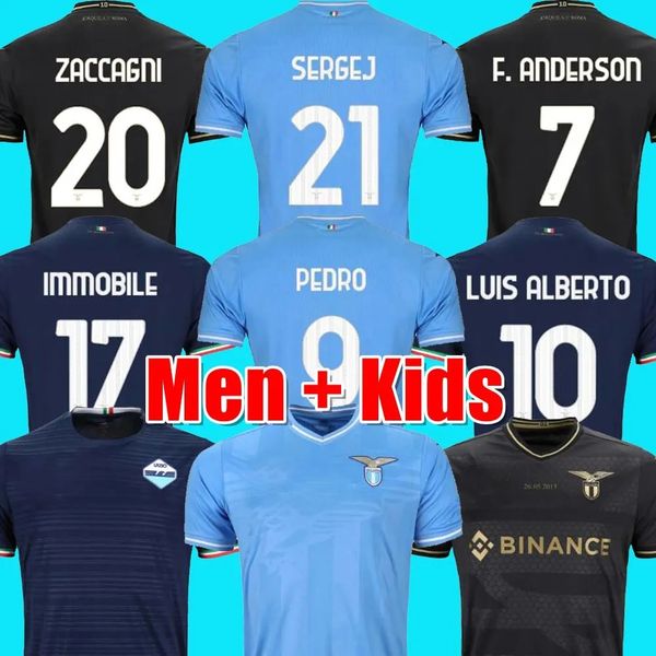 

2023 lazio immobile soccer jerseys maglie 23 24 immobile luis bastos sergej badelj lucas j.correa zaccagni marusic men kids kit football shi, Black;yellow