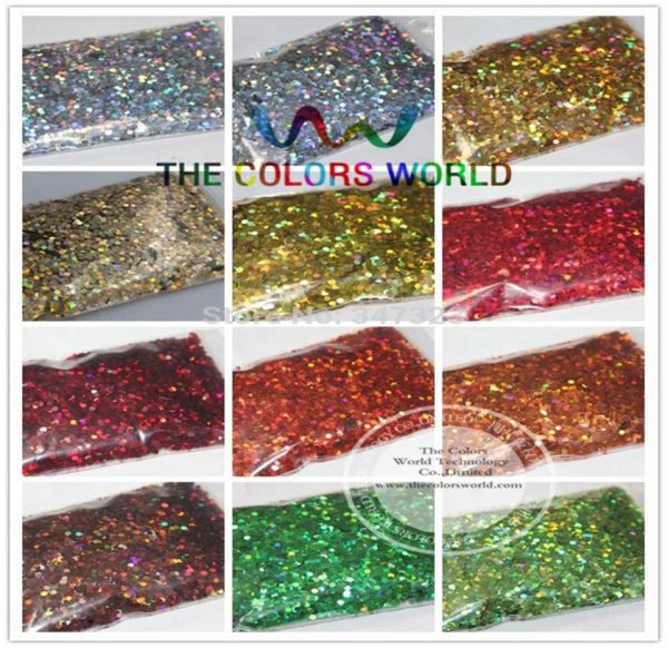 

24 holographic colors 2 mm spangles glitter for nail decoration and diy decoration8515590, Silver;gold