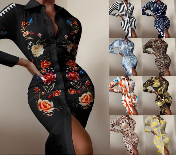 

casual dresses autumn 2021 women long sleeve mid dress fashion print shirts elegant ladies splice shirt irregular party2967153, Black;gray