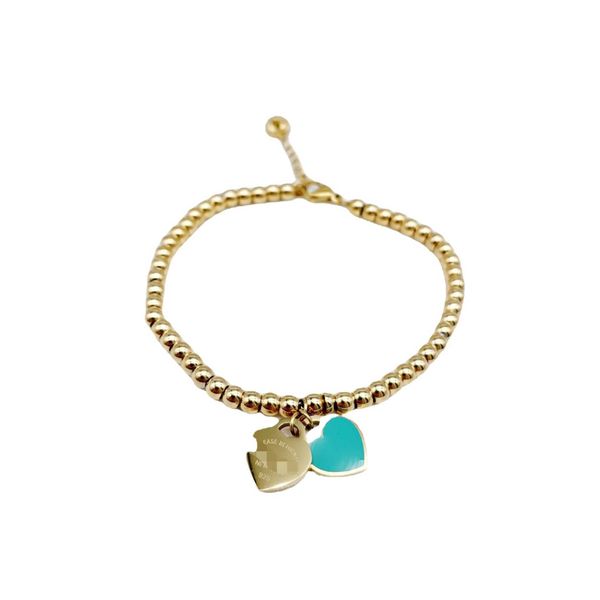 

original tiffay titanium steel bracelet female fashion simple senior bead chain net red rose gold minority design 9os4, Black