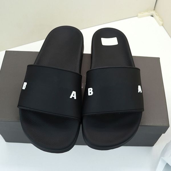 

luxury designer slippers shoe mens womens summer sandals paris beach slide for man ladies comfort shoes print leather flowers bee pantalons, Black