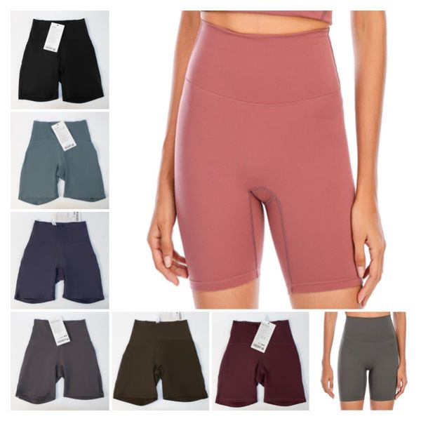 

align summer women sports yoga shorts riding high waist gym workout pants running lift butt waist short pants lu-168, Black;white