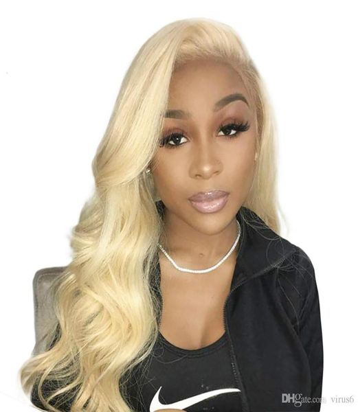 

blonde lace front wig 613 human hair wigs for black women pre plucked with baby hair brazilian body wave hair full end6560592