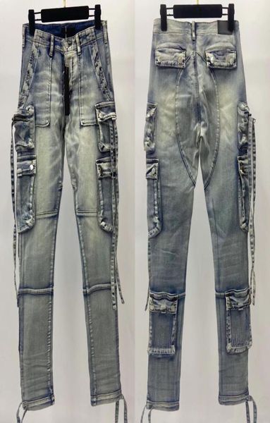 

mens designer jeans slim straight leg jeans denim pocket design pants blue black torn tattered knee ripped for man skinny straight2569261