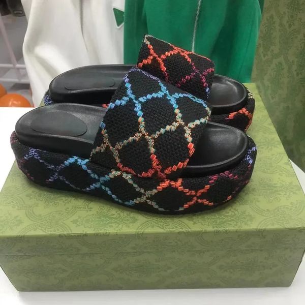 

new summer beach slippers thick sole non-slip soft sole fashion g house sandals women wear women's shoes comfortable35-42size, Black