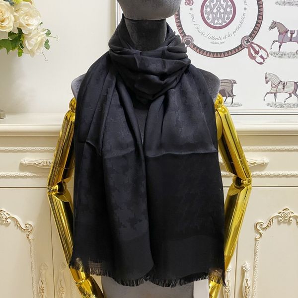 

women's long scarf scarves shawl 100% silk material black plain pattern size 180cm - 90cm, Blue;gray