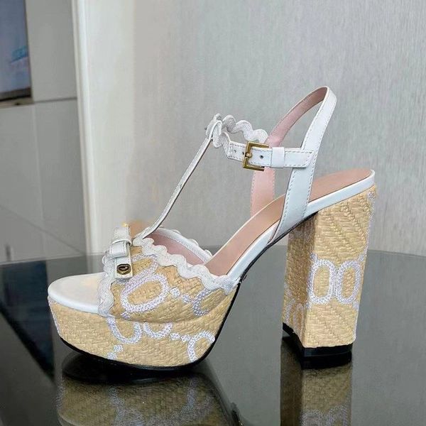 

latest fashion women's sandals patent leather color matching thick high heels ankle strap water platform high heels sandals luxury desi, Black