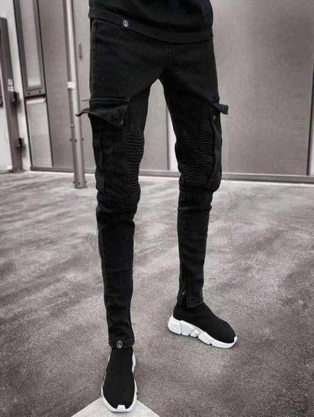 

long pencil pants ripped jeans slim spring hole 2020 men039s fashion thin skinny jeans for men hiphop trousers clothes clothing8547636, Blue