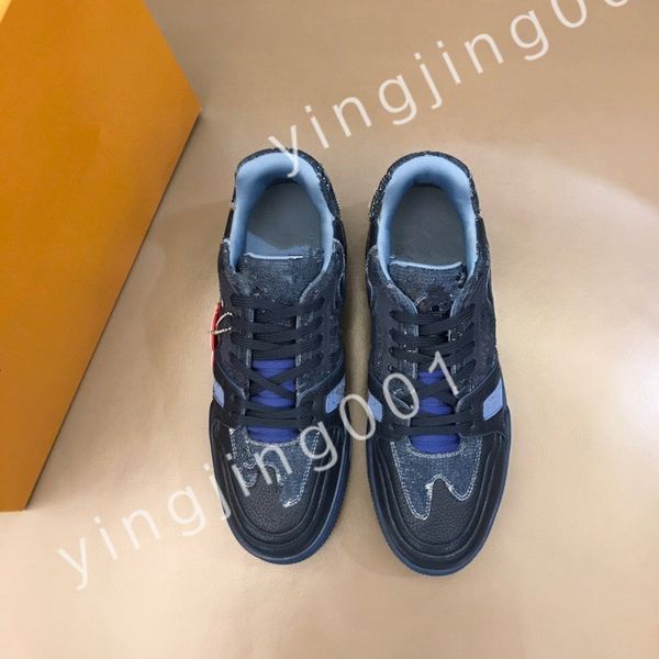 

designer sneaker virgil trainer casual shoes calfskin leather white blue letter overlays platform trainer sneakers rd220803, Black