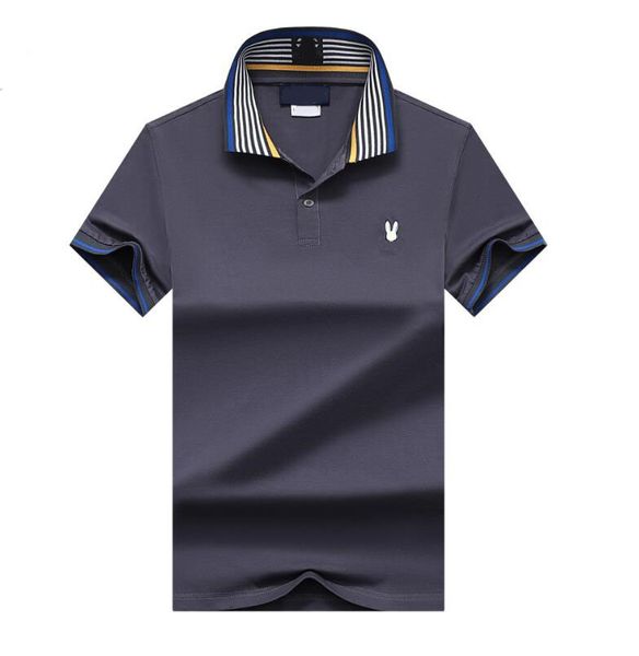 

men's british style light luxury color contrast lapel polo shirt male letter embroidery summer simple casual men, White;black