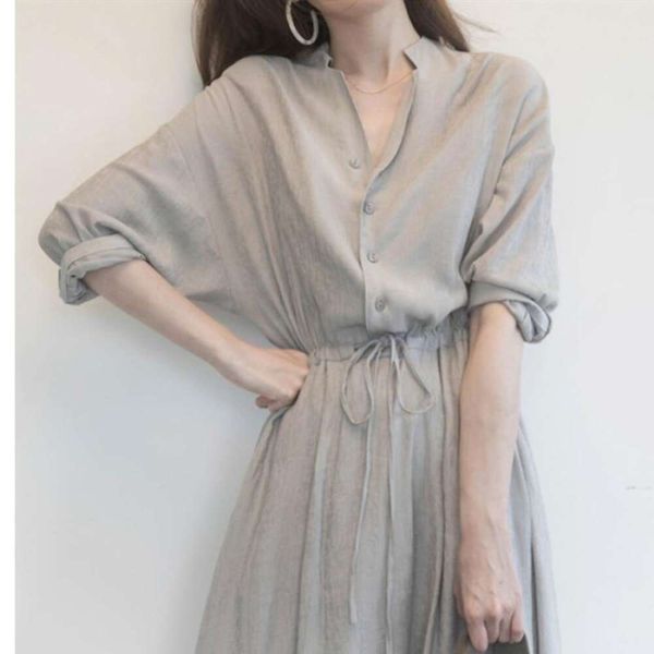 

summer womens wear pear shaped figure slightly fat thin age reduction long dress french campanulas temperament tea, Black;gray