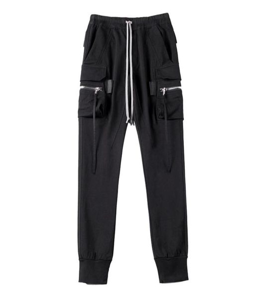 

rick high street pants pockets sweatpants men trousers streetwear women039s pants owens full length men039s clothing8295059, Black