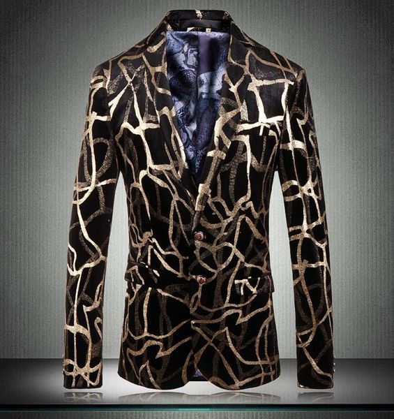 

blazer male velvet british single breasted personality pattern wedding mens fashion slim and jackets men men039s suits blazer4276397, White;black