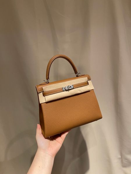 

kellybag 25cm bag togoskin 37 gold silver buckle