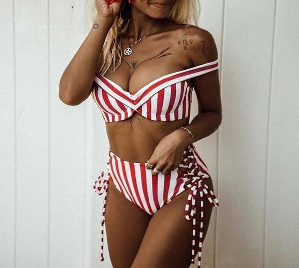 

bikinis 2020 women set push up female two piece striped swimwear swim separate swimsuit brazilian bathing suit red blue9471342