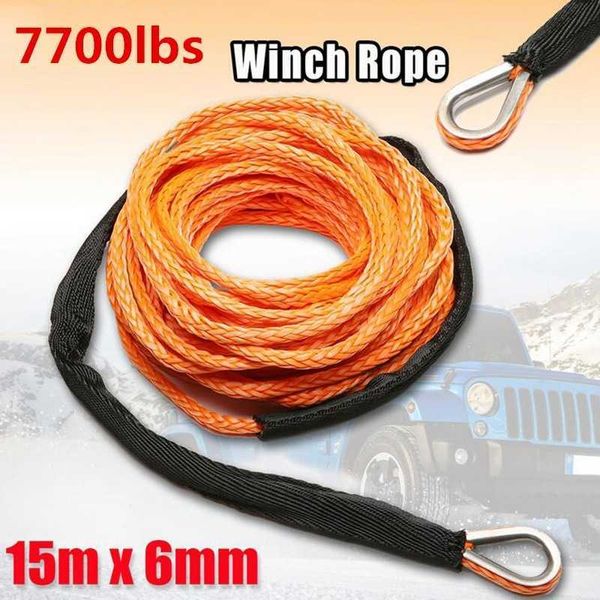 

ropes bars 1/4''x50' truck boat emergency replacement car outdoor accessories synthetic winch cable atv towing rope r230807