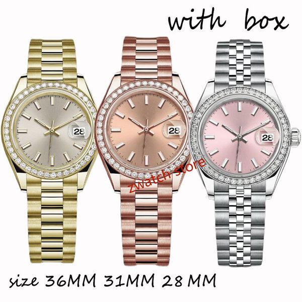 

mens watch automatic mechanical watch 36mm31mm 28mm movement watch stainless steel waterproof luminous watch designer watchmoon watch, Slivery;brown