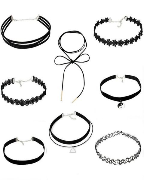 

gothic style simple accessories choker collar collar chain necklace combination lace necklace with extra sample randomly6073579, Golden;silver