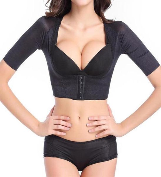 

women039s shapewear wear your own bra short sleeve slim crop shaper body arm shape underbust black beige s2xl336g6743020