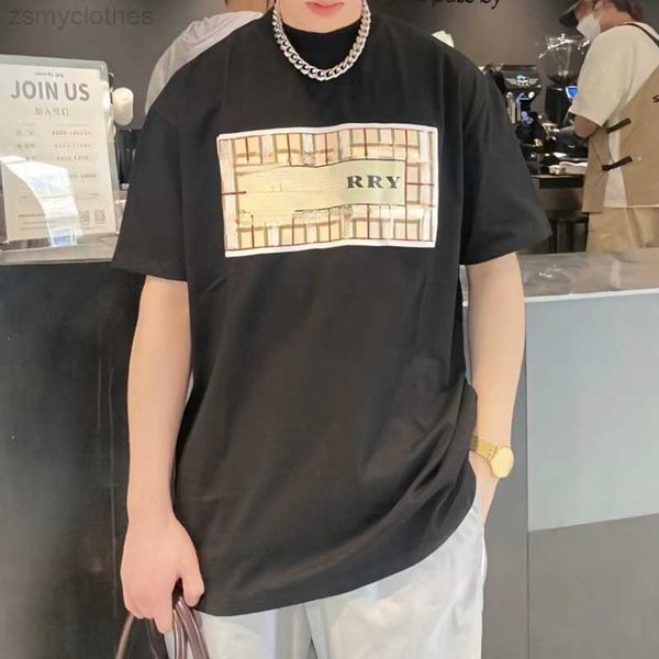 

men's t-shirts luxury designer t shirt bby short sleeved tshirt mens sweatshirt men women round neck tee burb print loose cotton t-shir, White;black