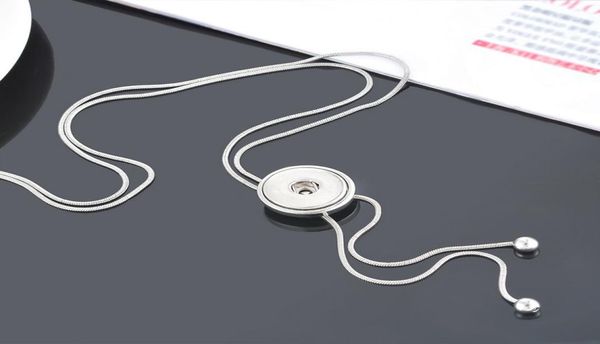 

whole new necklaces metal chains adjustable jewelry necklace 70cm charm beauty round button fit diy 18mm snap buttons jewlery8943821, Silver