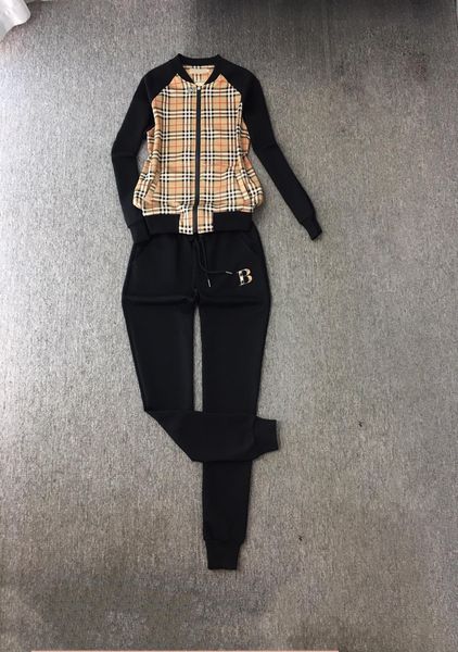 

designer luxury men's and women's sportswear set plaid high stretch outdoor sports, Gray