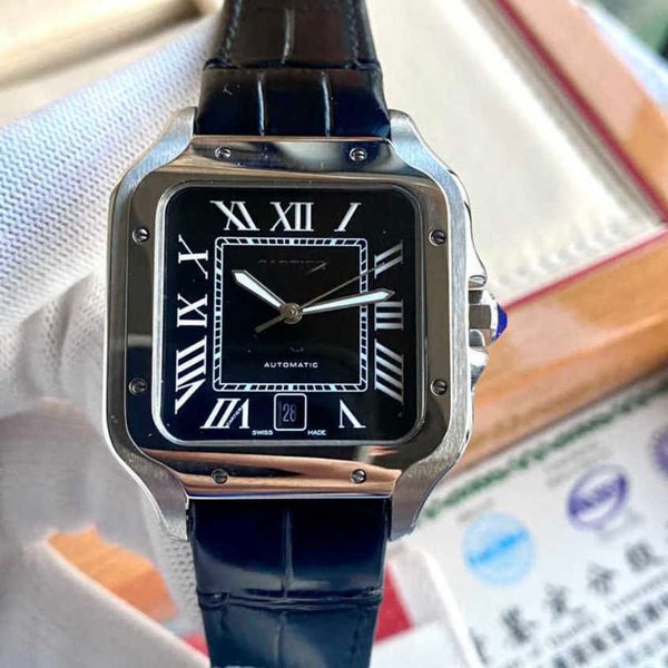 

desiger watch high qulity santos automatic movement watches 3s3o sapphire mirror date uhr montre carter with box perfect gift prx relojo hom, Slivery;golden