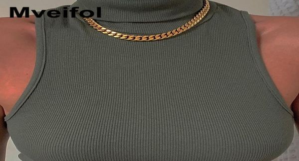 

necklace no tarnish stainless steel for women men fashion curb cuban link chain choker collier punk jewelry6296902, Silver