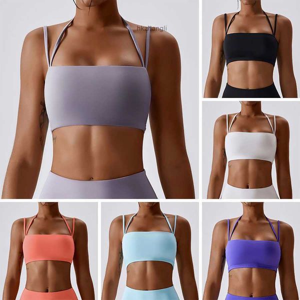 

2023 sport bra lululemens womens yoga sports bras active underwear designer shock-proof fitness beauty back lulus cups asian size s-xl, Black;white