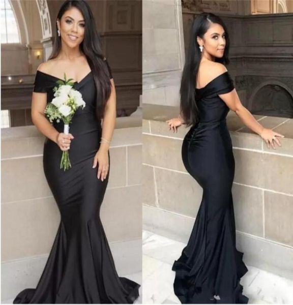 

2022 black mermaid long bridesmaid dresses plus size off shoulder floor length garden maid of honor wedding party guest gown3811660, White;pink