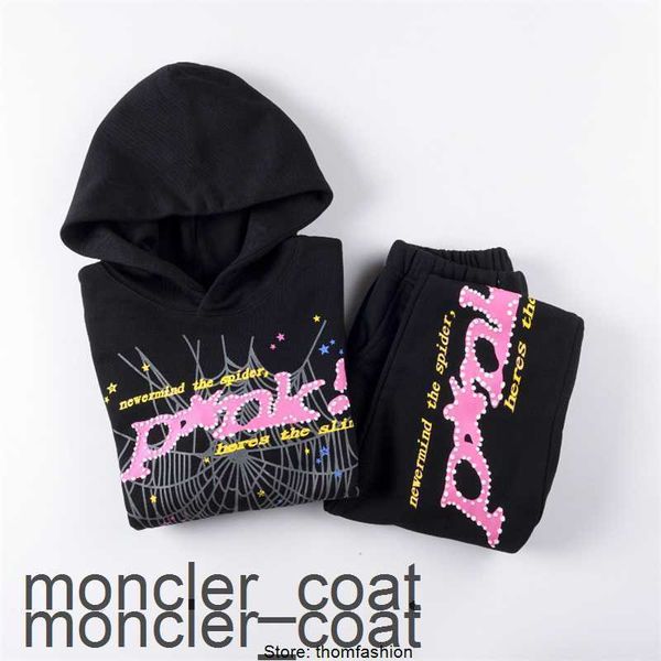 

black children's sp5der 555555 hooded sweatshirt boys and girls 1.2m-1.5m height hoodie8338