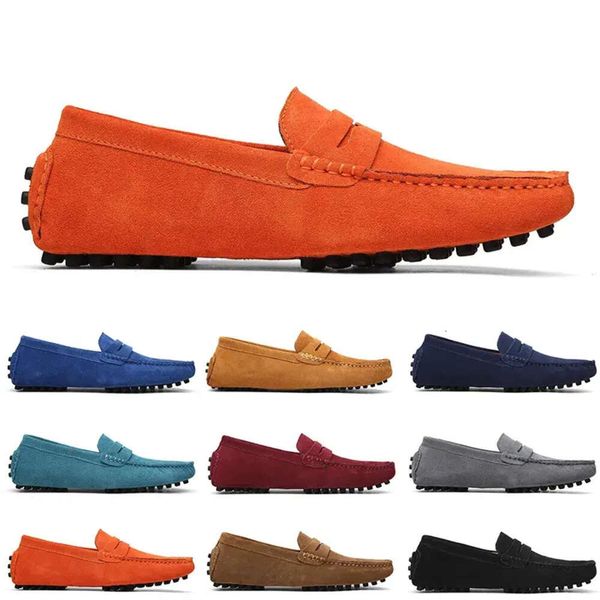 

non-brand suede casual discount men shoes black light blue wine red gray orange green brown mens slip on lazy leather shoe 38-45293 s