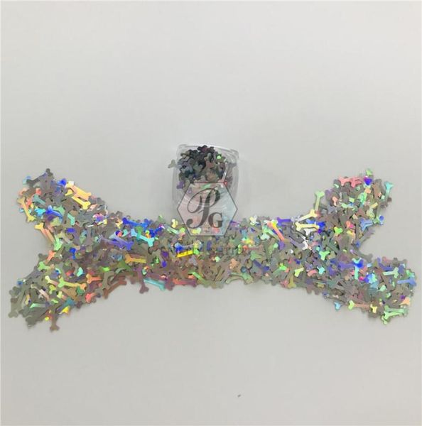 

prettyg 1 box 12mm big bones shape holographic glitter sequins for resin diy making art craft nail makeup decoration accessories5194549, Silver;gold