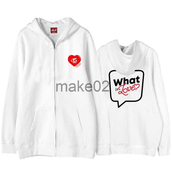 

women's hoodies sweatshirts 2020 kpop twice what is love zip up hoodie hoodie for women printed fans japan hooded sweatshirt funny trac, Black