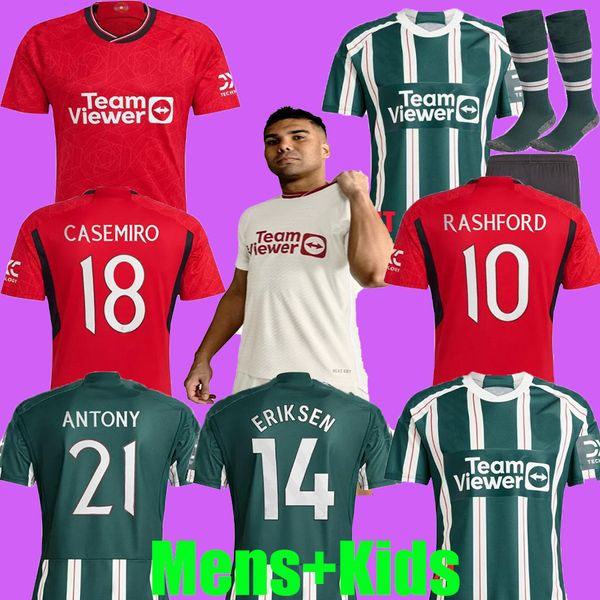 

23 24 sancho soccer jerseys bruno fernandes rashford football shirt 2023 2024 men kids mans utds martinez casemiro antony manchesters garnac, Black;yellow