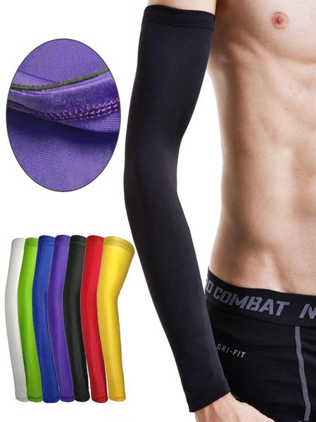 

2 pcs breathable quick dry uv protection running arm sleeves worthwhile sports arm compression sleeve basketball cycling warmer9560199, Black;gray